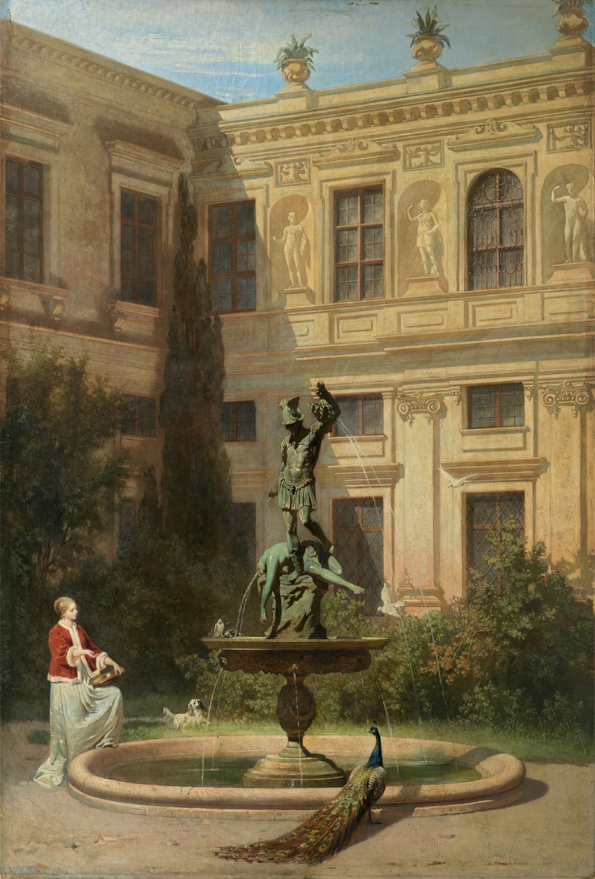 Německy: Der Grottenhof in der Münchner Residenz Nádvoří s grottou v mnichovské královské rezidenci od Hans von Marées