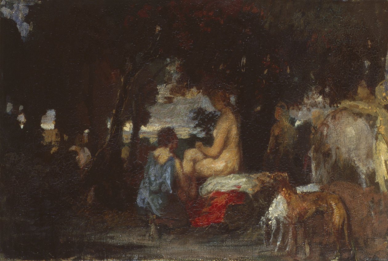 The Bath of Diana, studie pro The Repose of Diana, 1863 od Hans von Marées