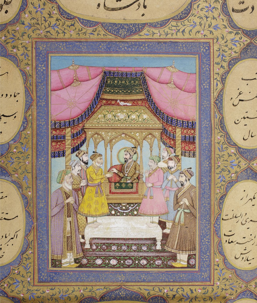 Album mughalské dynastické genealogie, 1855 (neprůhledné wc a zlato na papíře) od Haqim Ahasan Ullah Khan