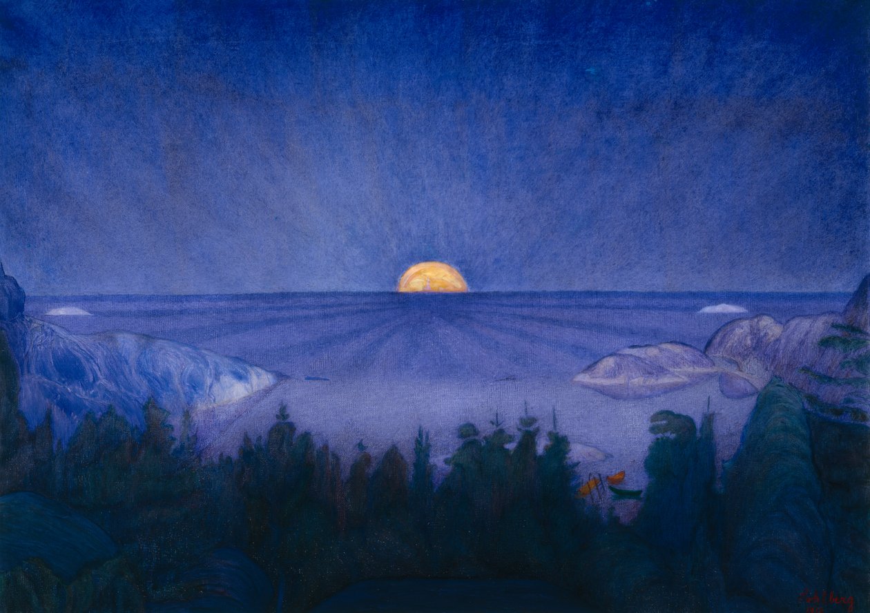 Měsíc východ od Harald Oscar Sohlberg