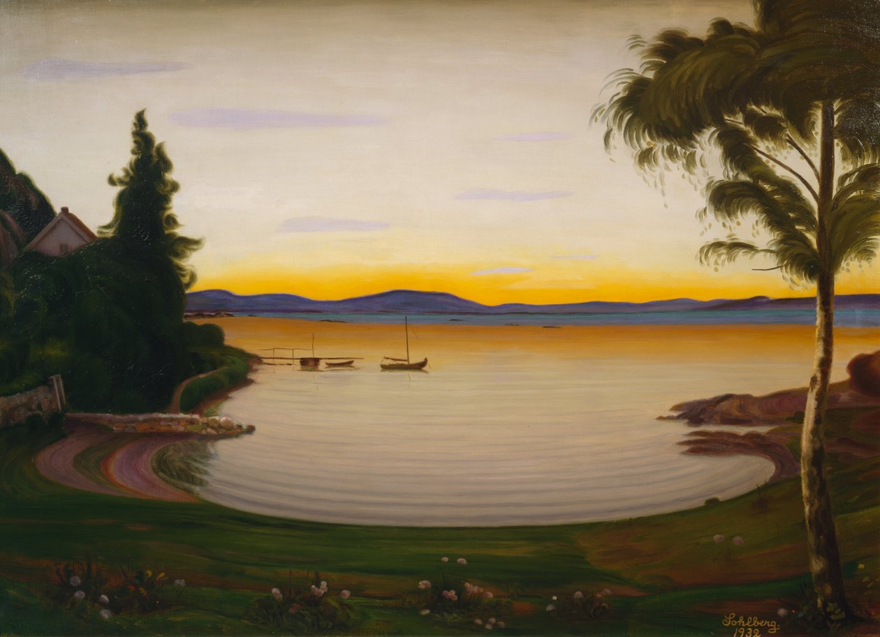 Tichý večer, Nærsnes od Harald Oscar Sohlberg