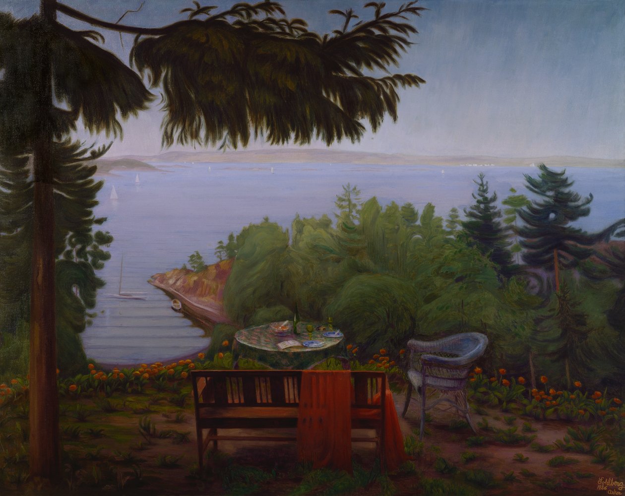 Letní večer u fjordu v Oslu od Harald Oscar Sohlberg