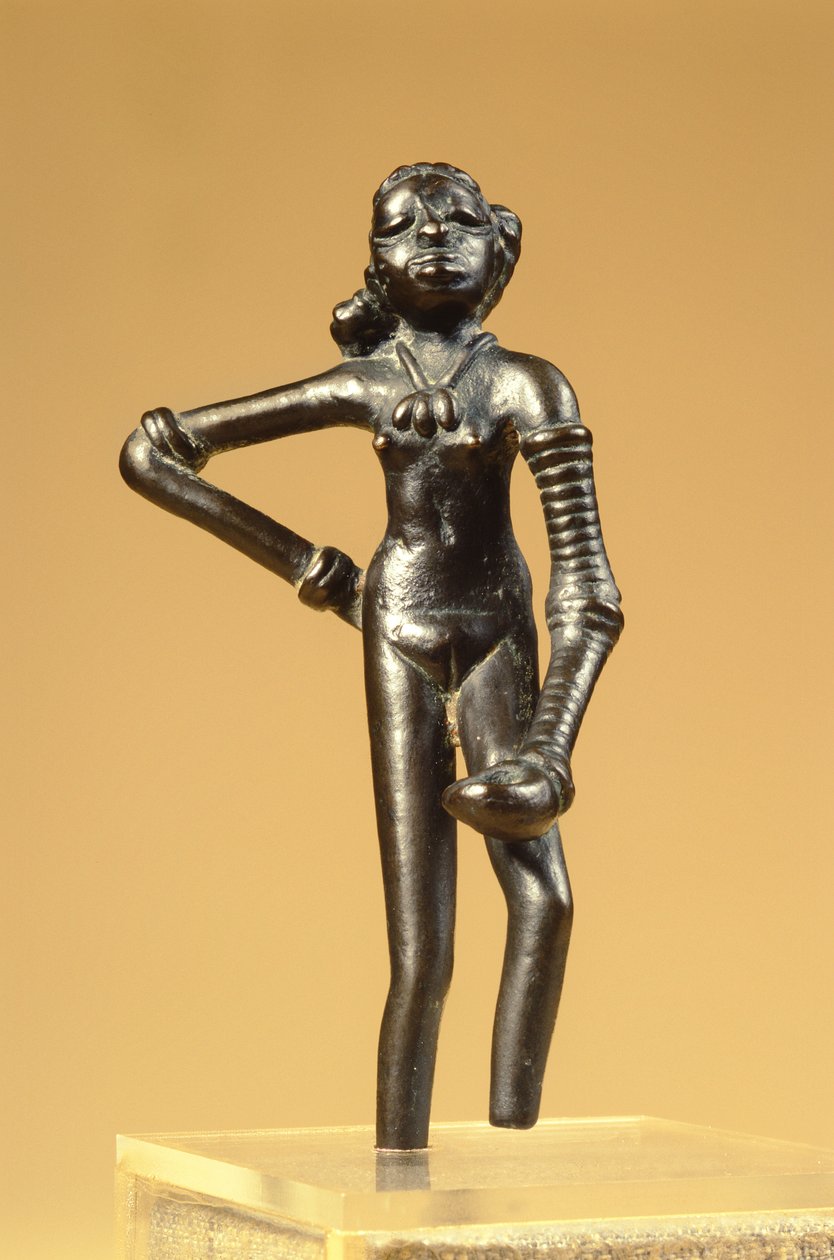 Postava mladého tanečníka, z Mohenjo-Daro, údolí Indus, Pákistán, 3000-1500 př.nl (bronz) od Harappan