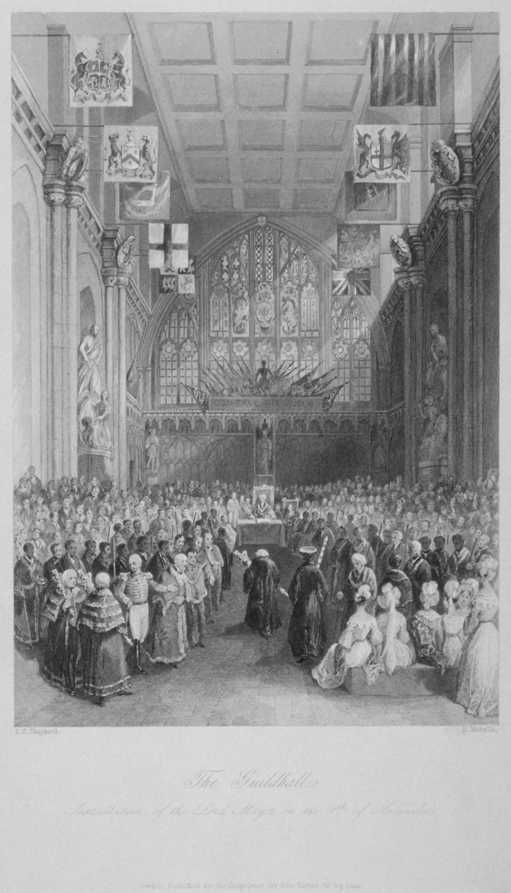 Instalace primátora Londýna v Guildhall, City of London, 1838. od Harden Sidney Melville