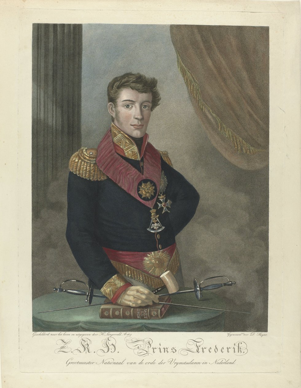 Portrét prince Fredericka Nizozemského (1797-1881) od Harmanus Langerveld