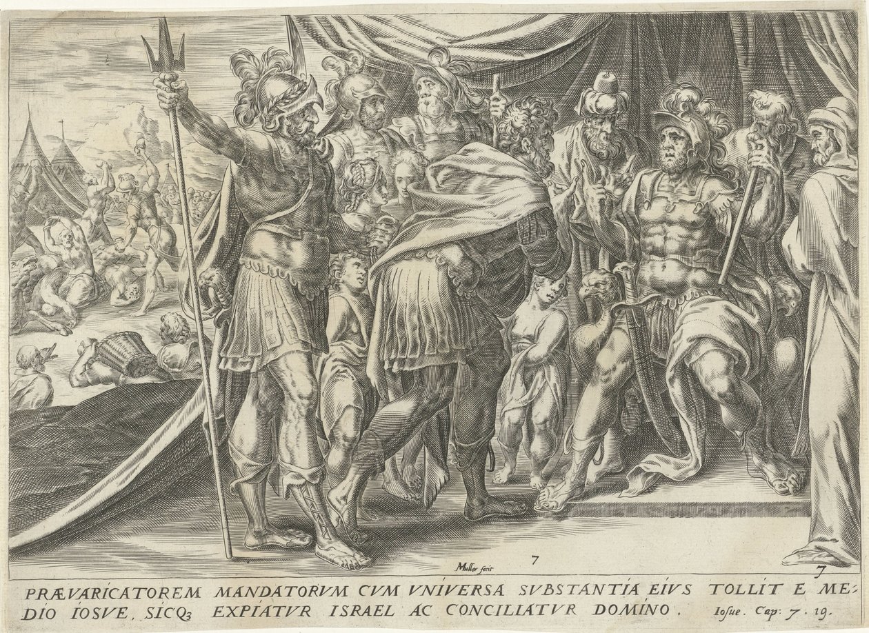 Achan pro Joshuu The History of Joshua (název série) od Harmen Jansz Muller