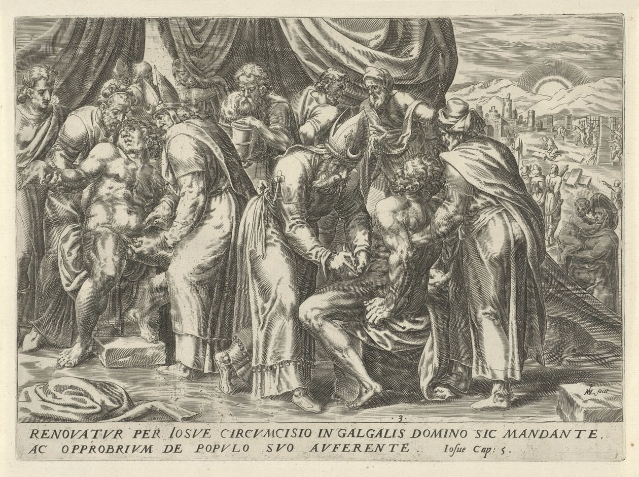 Obřízka Izraelitů The History of Joshua (název série) od Harmen Jansz Muller