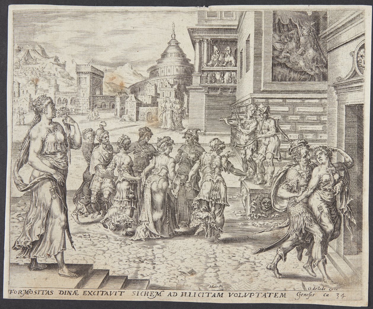 Dinah jde ven a svede ji Sichem od Harmen Jansz. Muller