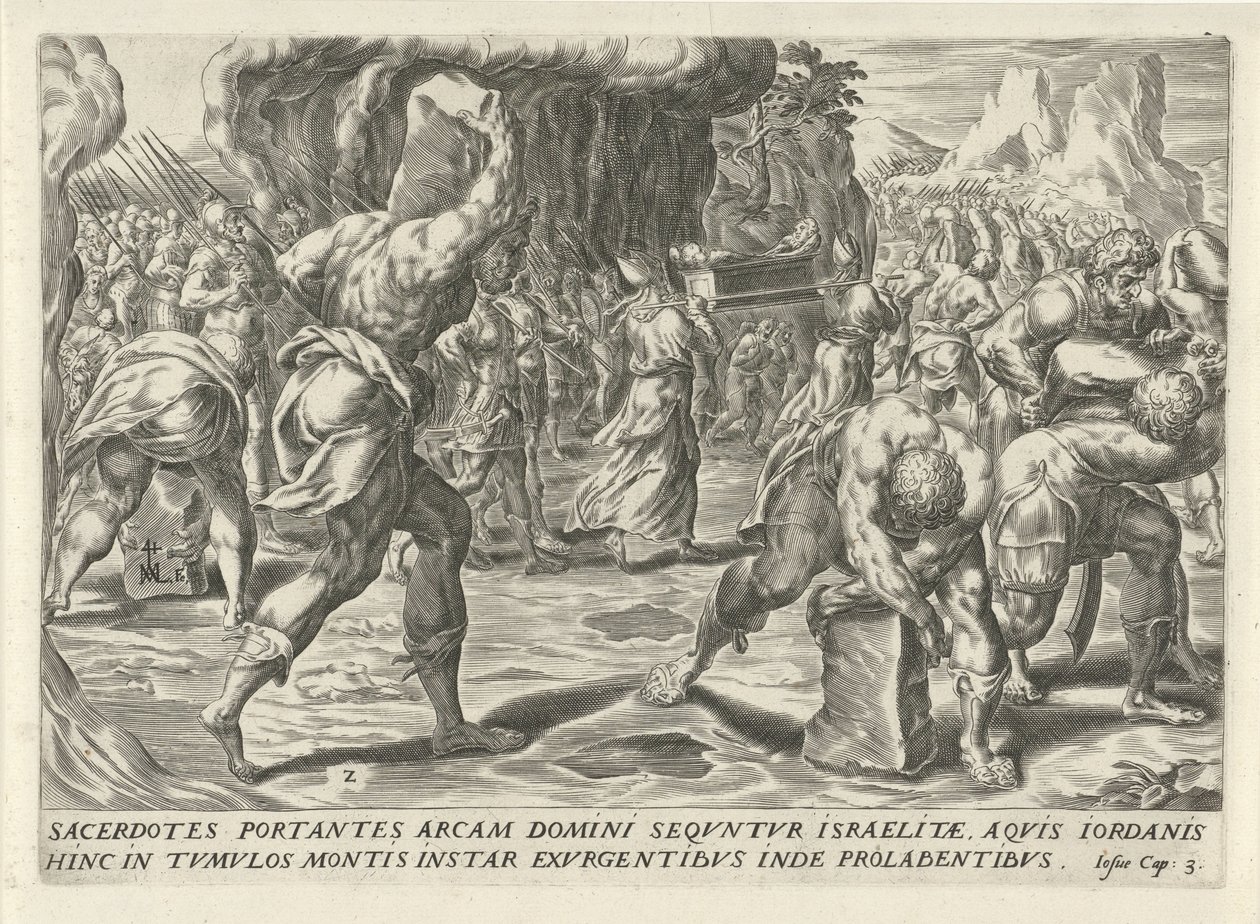 Překročení řeky Jordán The History of Joshua (název série) od Harmen Jansz Muller