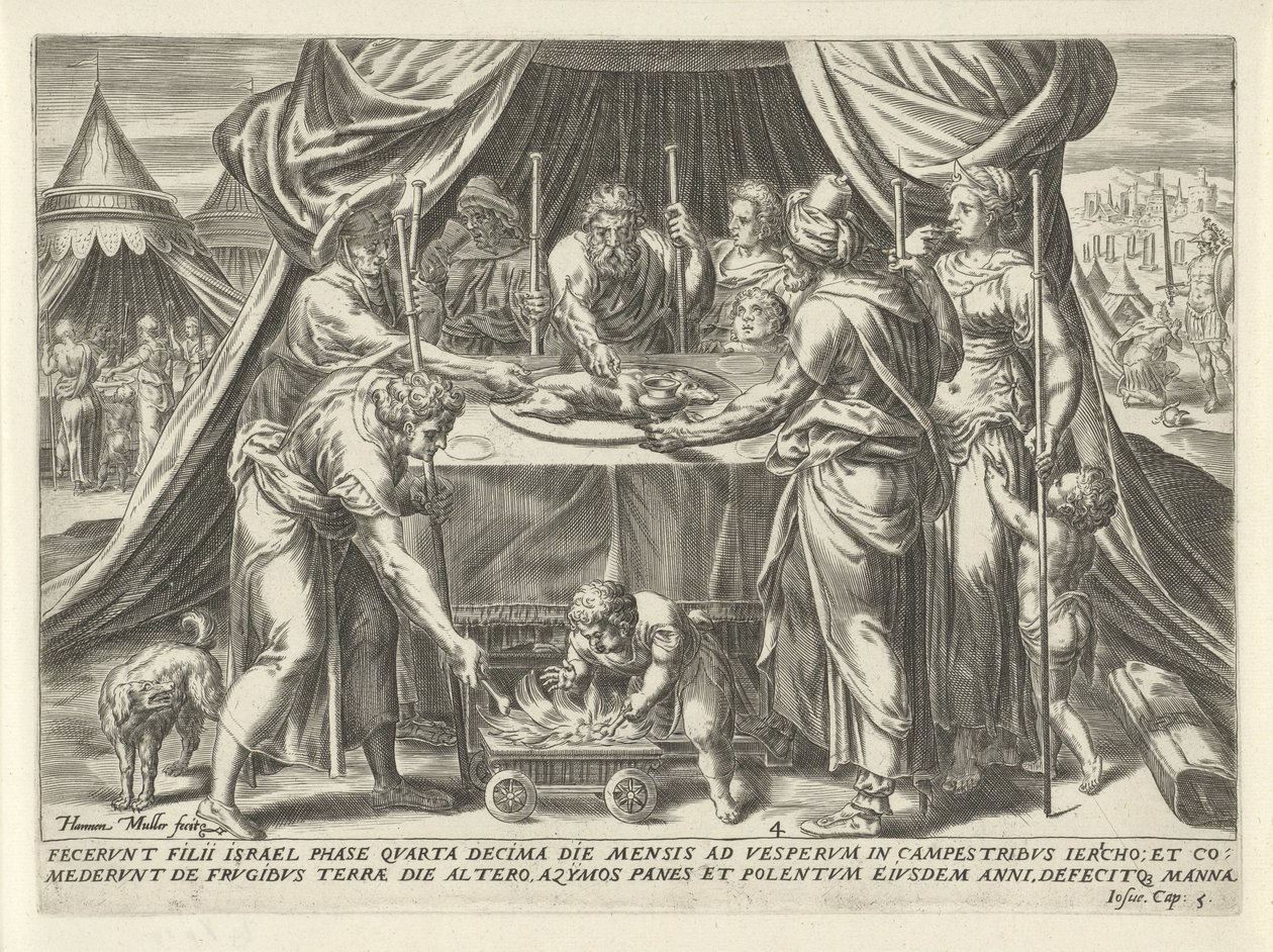 Oslava Pesachu v zemi zaslíbené The History of Joshua (název série) od Harmen Jansz Muller