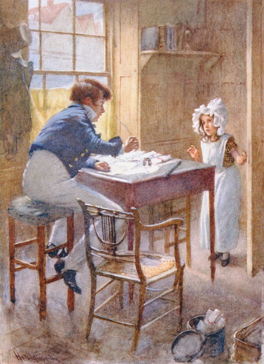 Dick Swiveller and the Marchioness, ilustrace pro "Character Sketches from Dickens", kterou sestavil B. W. Matz, 1924 od Harold Copping