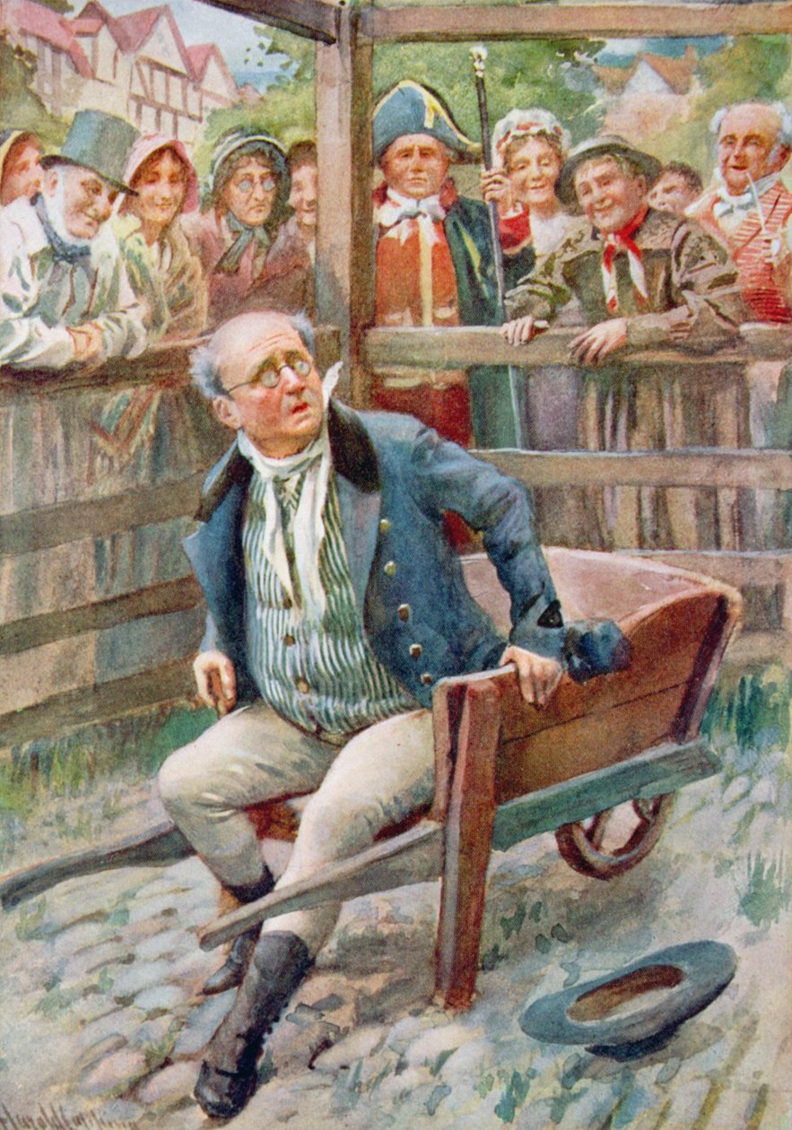 Pan Pickwick v Pound, ilustrace pro "Character Sketches from Dickens", kterou sestavil B.W. Matz, 1924 od Harold Copping