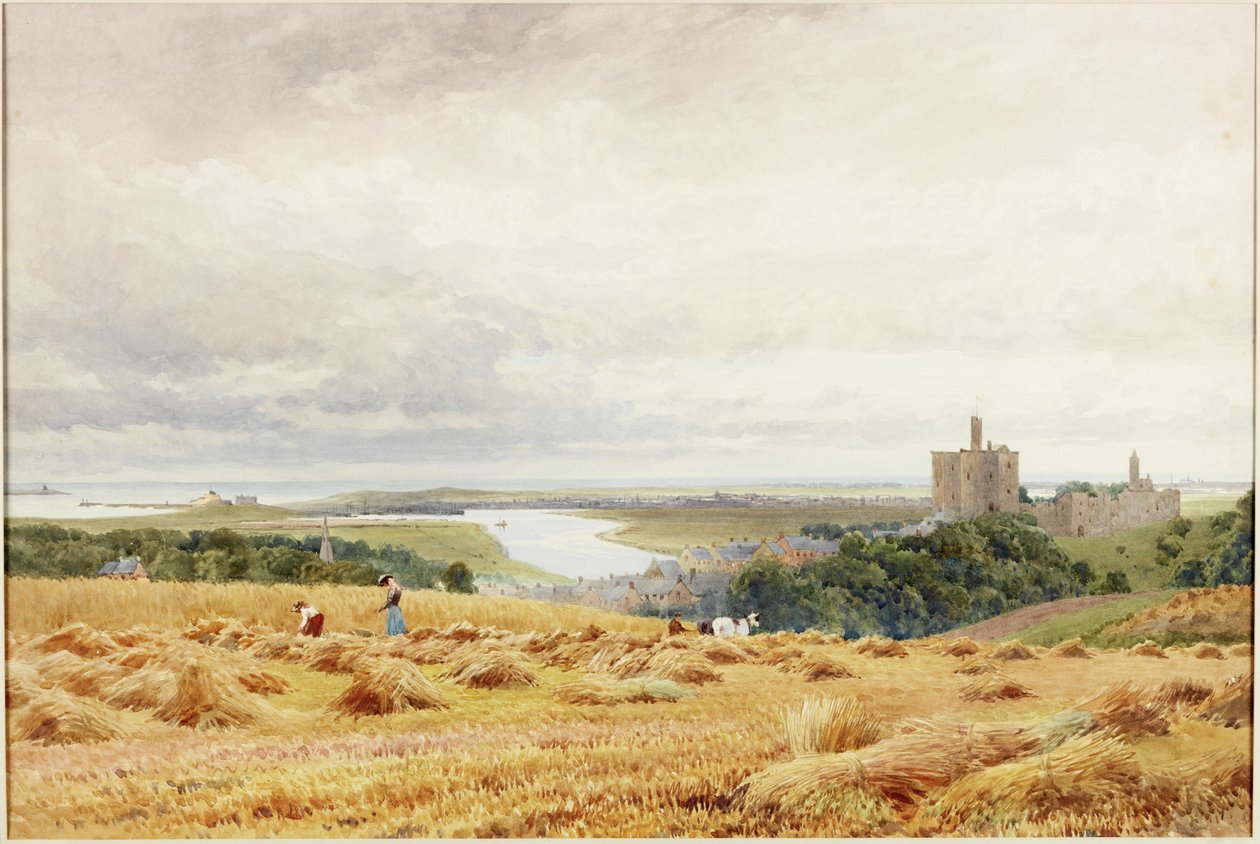 Warkworth Castle (akvarel na papíře) od Harold Palmer