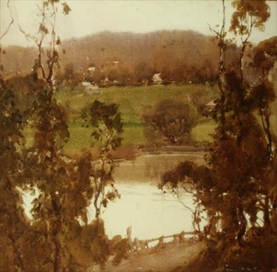 Na řece Yarra poblíž Melbourne (akvarel) od Harold Brocklebank Herbert