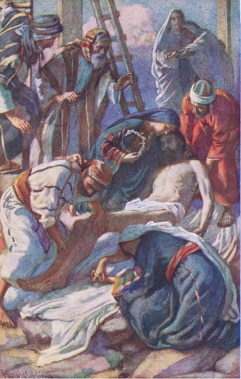 U kříže, ilustrace z Harold Copping Pictures: The Crown Series, c.1920 od Harold Copping