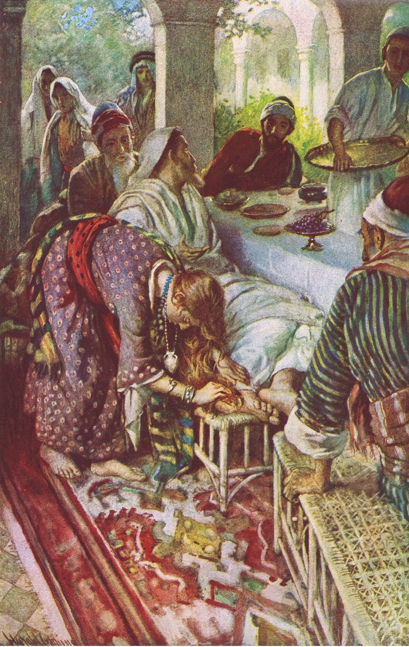 Kristus ve farizeově domě, ilustrace z Harold Copping Pictures: The Crown Series