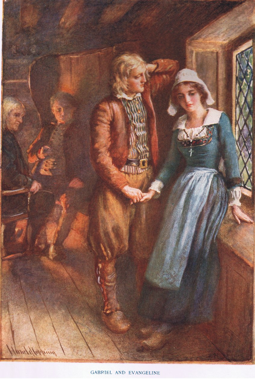 Gabriel a Evangeline od Harold Copping