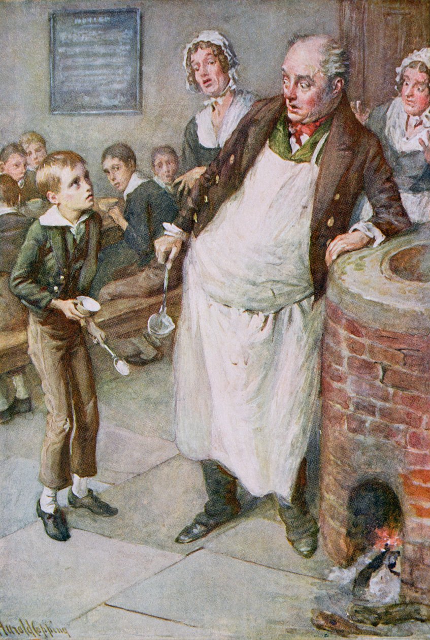 Oliver žádá více, ilustrace pro 