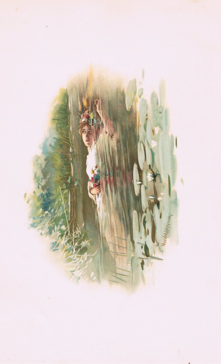 Ofélie, ilustrace z Hamleta od Harold Copping