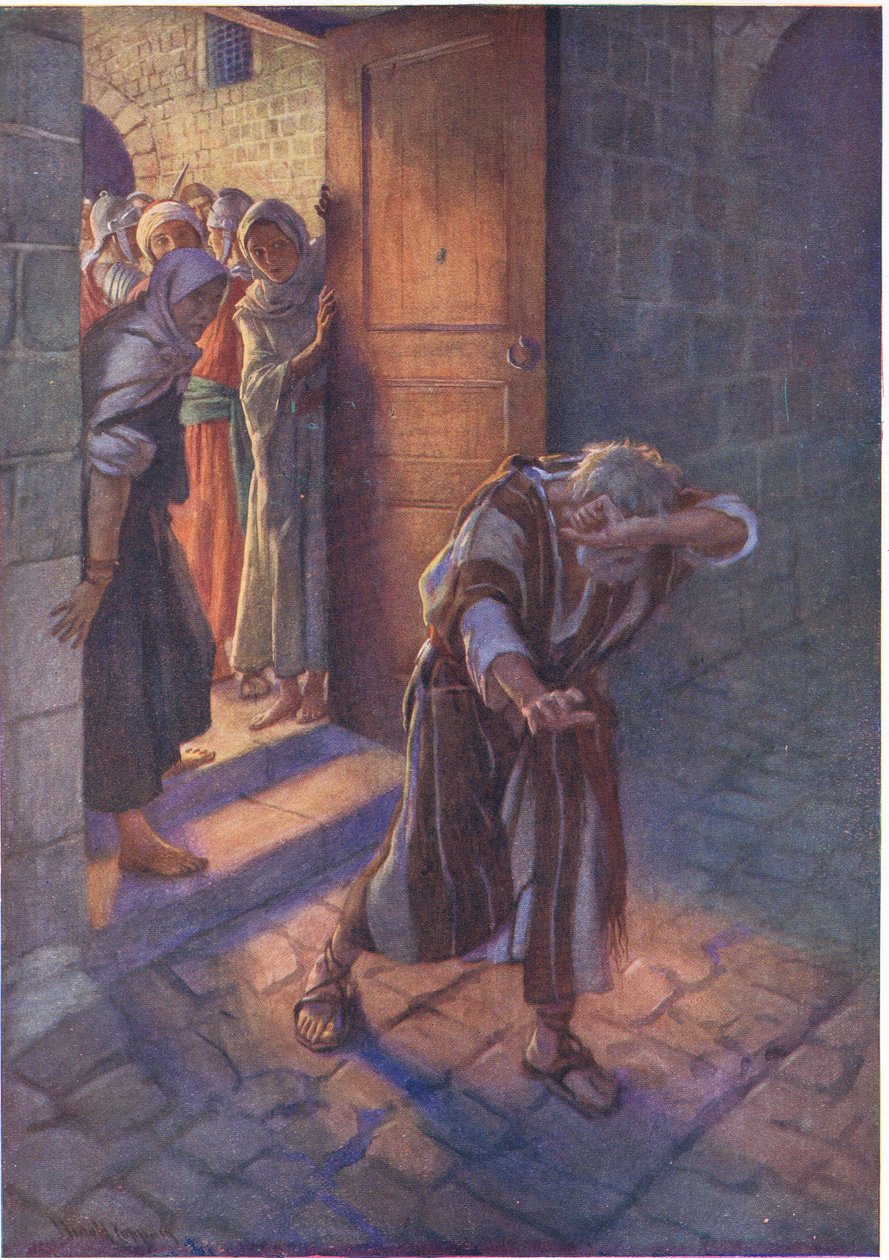 Petersovy výčitky, ilustrace z Harold Copping Pictures: The Crown Series, c.1920 od Harold Copping
