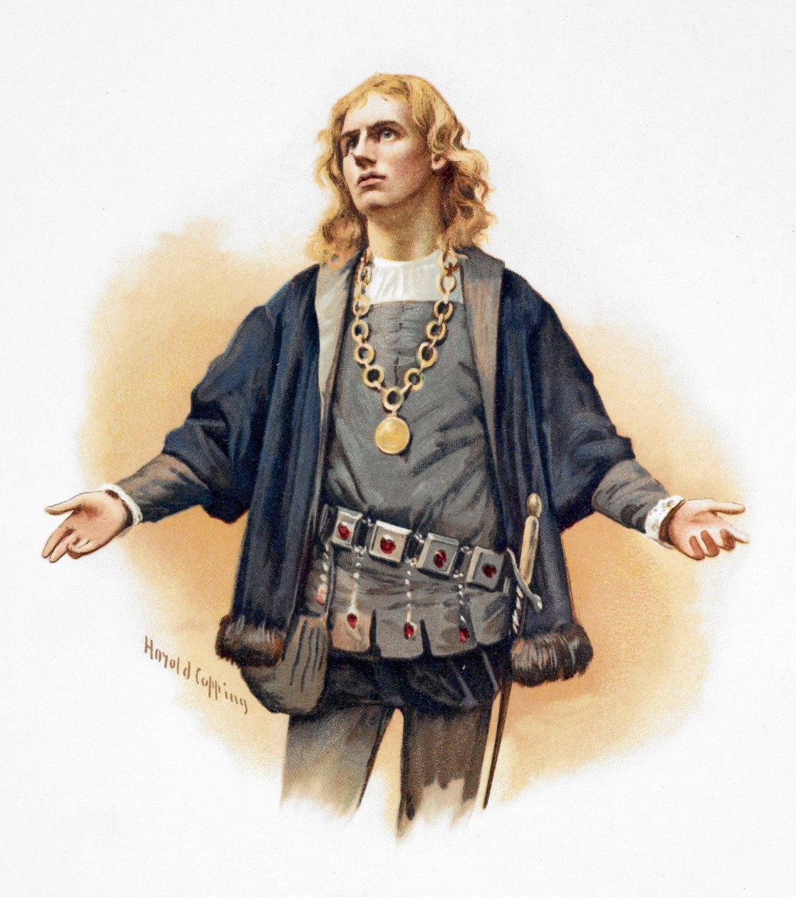 Portrét Hamleta, prince dánského od Harold Copping