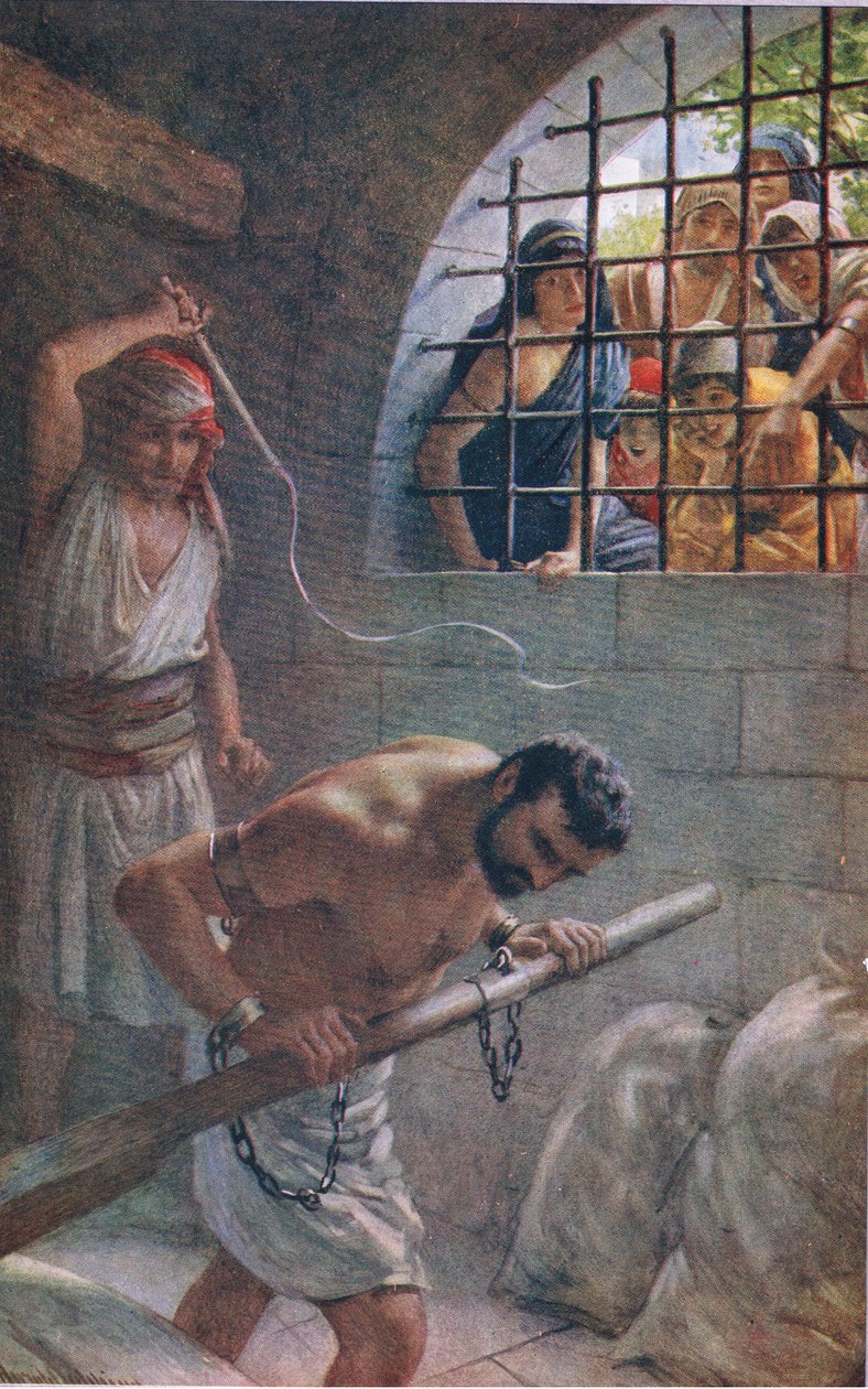Samson, ilustrace z Pictures That Teach The Crown Series, 1920 od Harold Copping