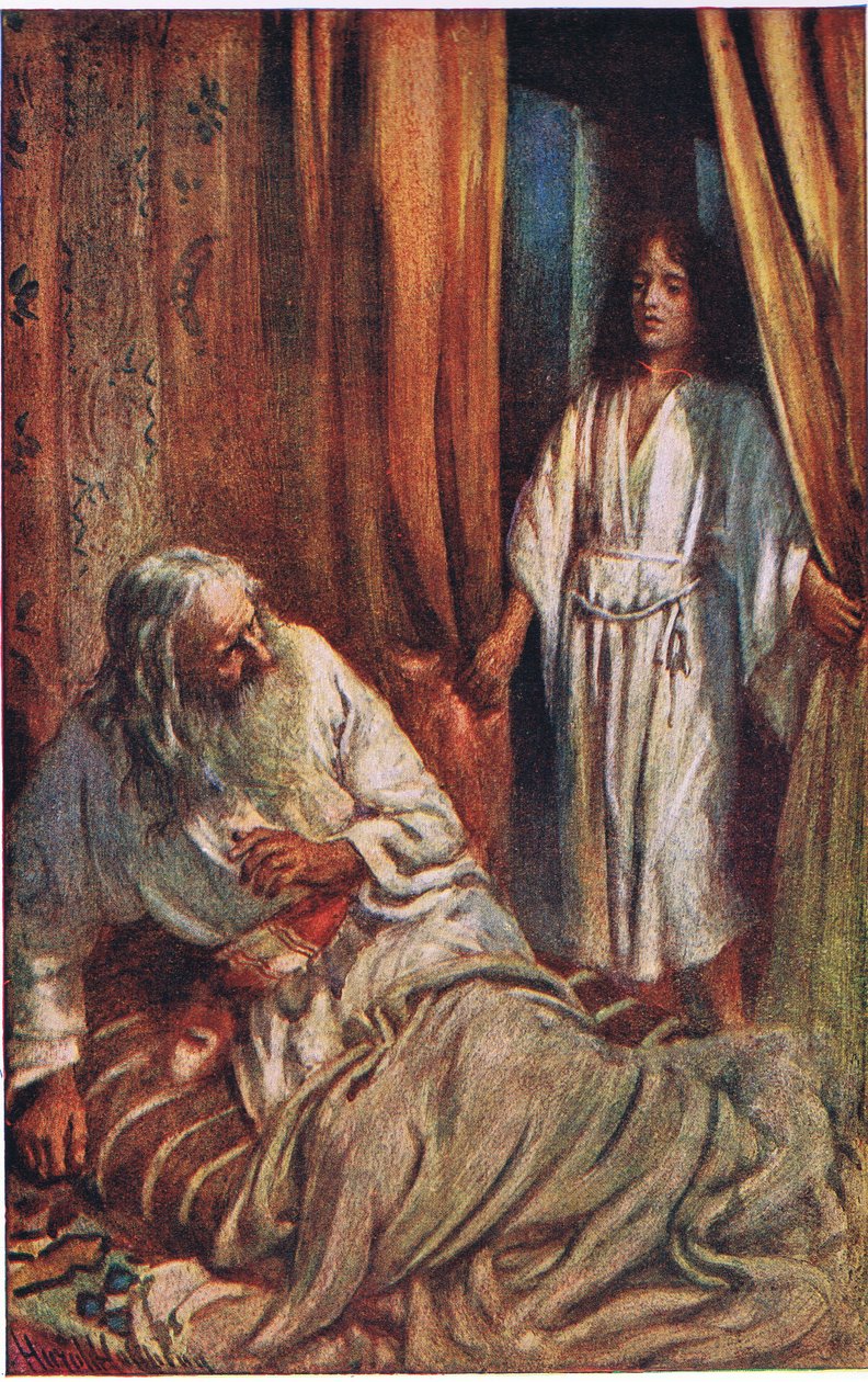 Samuel a Eli, ilustrace z Pictures That Teach The Crown Series, 1920 od Harold Copping