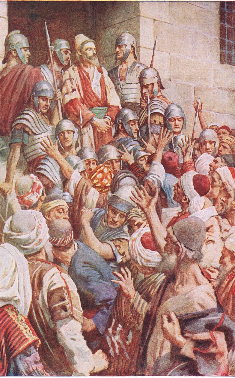 St Paul at Jerusalem, ilustrace z Harold Copping Pictures: The Crown Series, c.1920 od Harold Copping