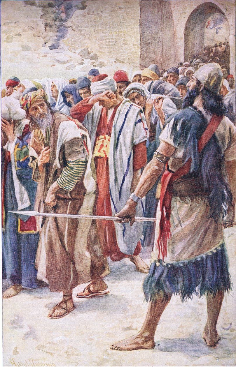 The captives of Babylon, ilustrace z Pictures That Teach The Crown Series, 1920 od Harold Copping