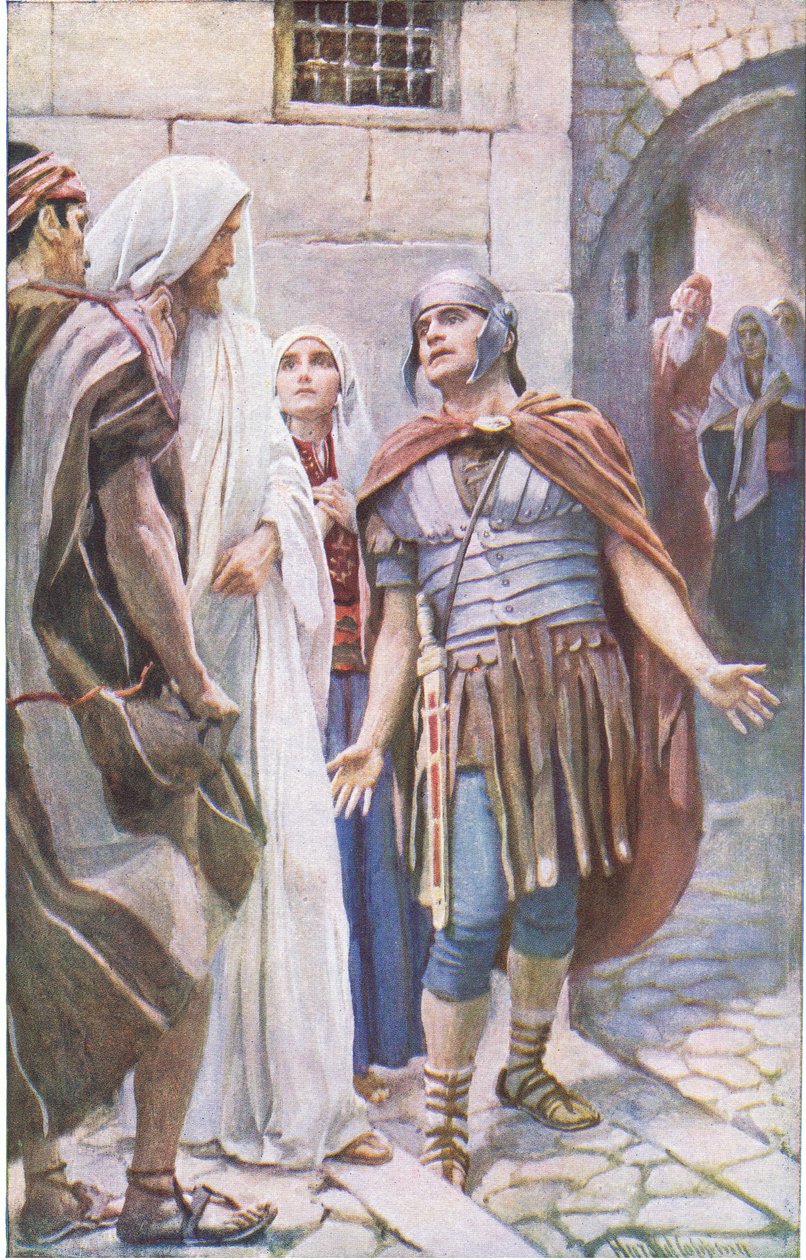 Centurián, ilustrace zHarold Copping Pictures: The Crown Series, cca 20. léta 20. století od Harold Copping