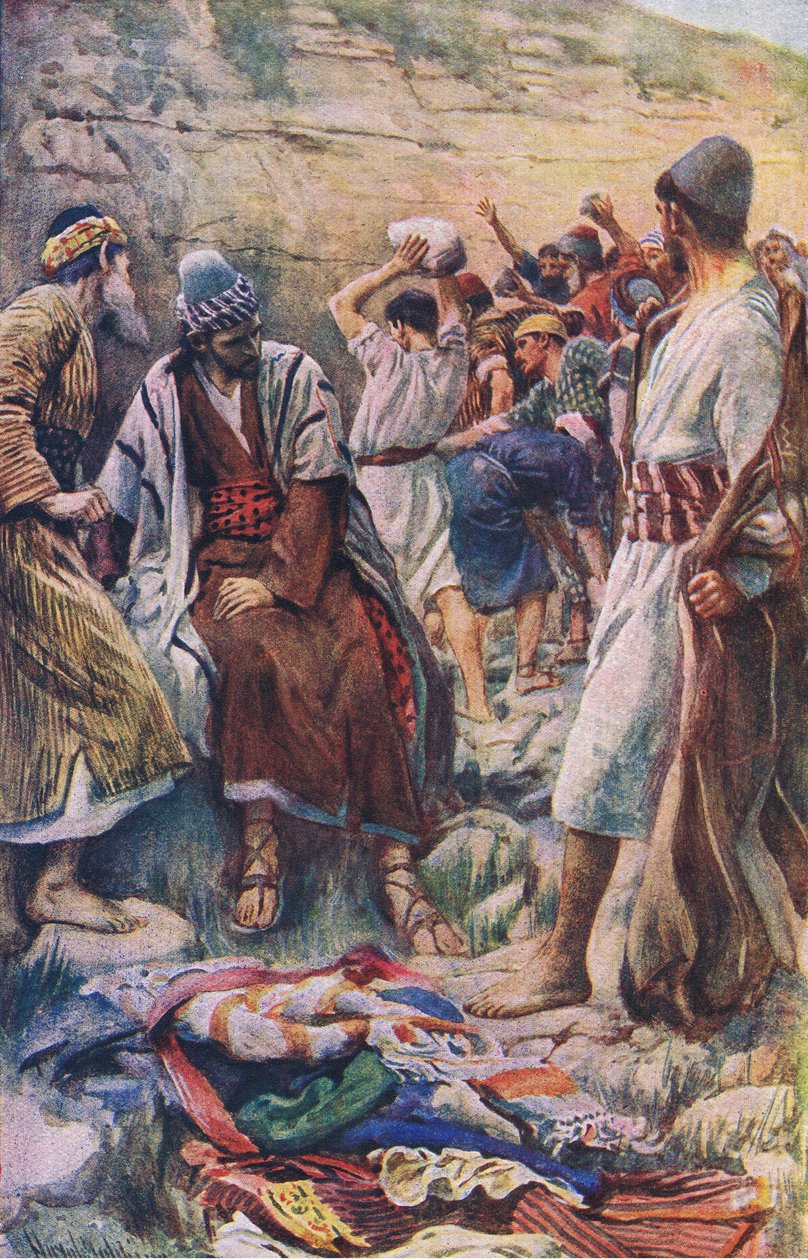 Smrt Stephena, ilustrace z Harold Copping Pictures: The Crown Series, c.1920 od Harold Copping