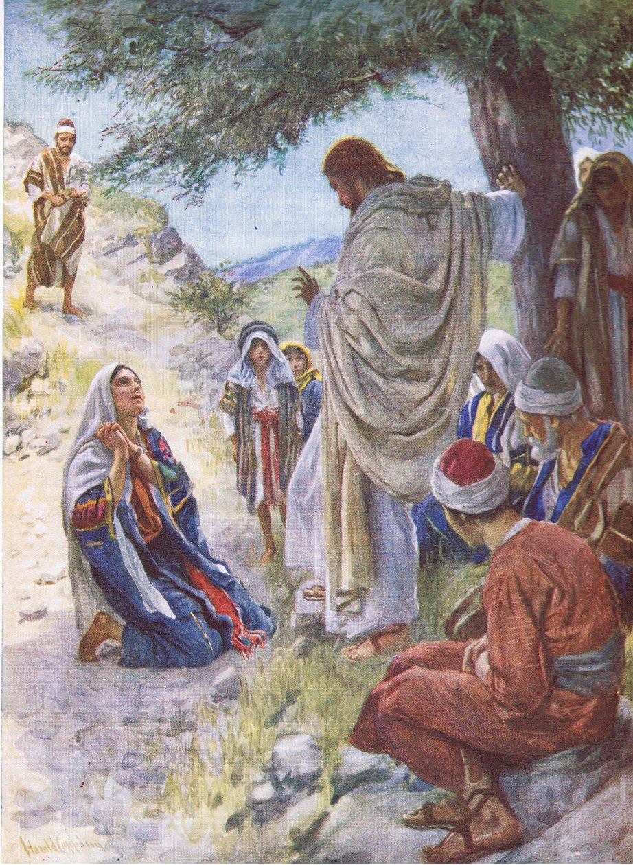 Víra Marthy, ilustrace ze série Pictures That Teach The Crown Series, 1920 od Harold Copping
