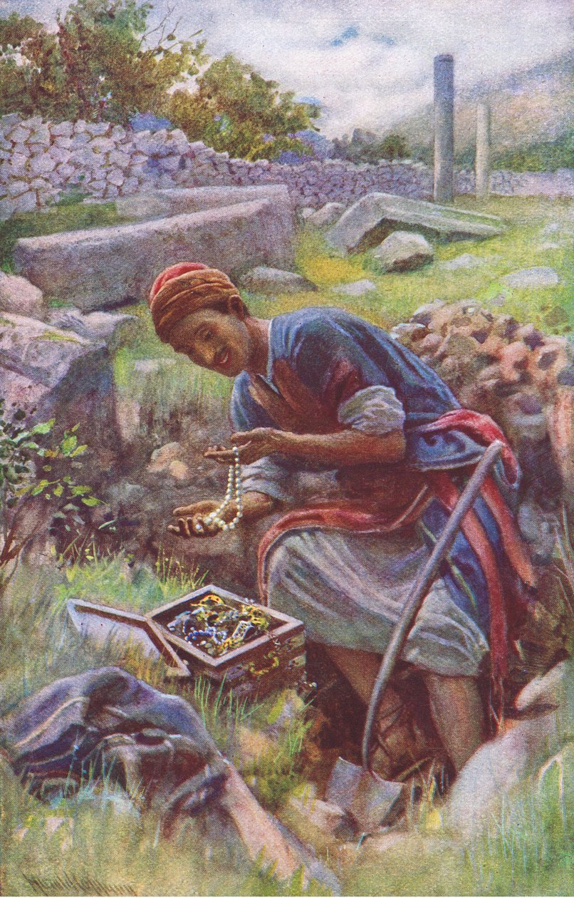 Skrytý poklad, ilustrace z Harold Copping Pictures: The Crown Series, c.1920 od Harold Copping