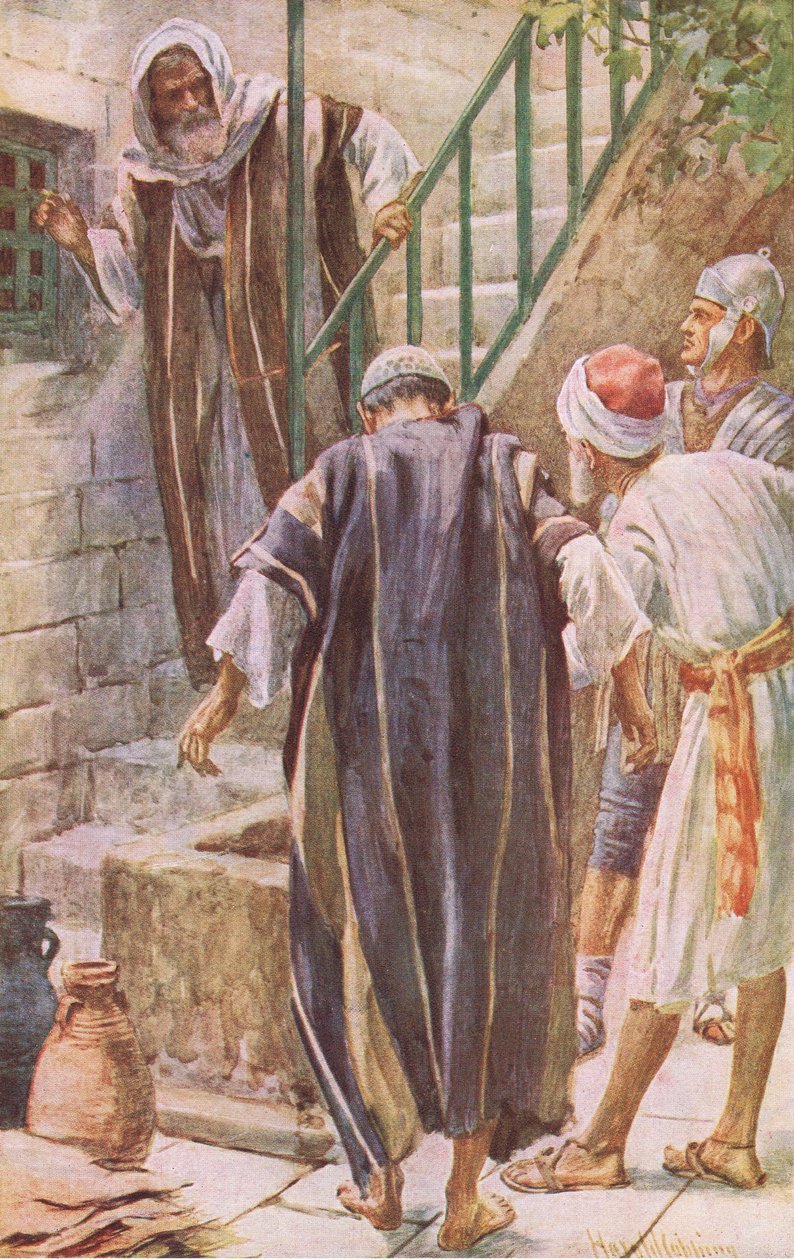 The messenger to Peter, ilustrace z Harold Copping Pictures: The Crown Series, c.1920 od Harold Copping