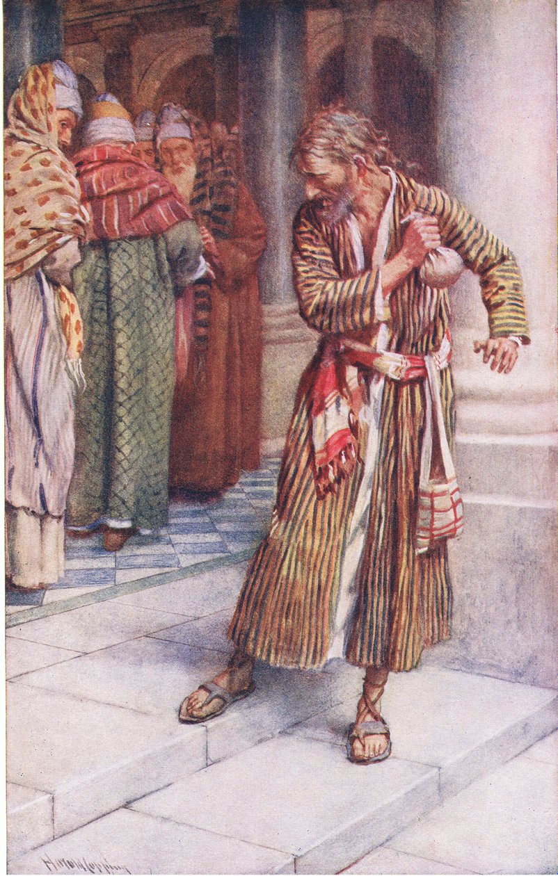Výčitky svědomí Jidáše, ilustrace z Harold Copping Pictures: The Crown Series, c.1920 od Harold Copping