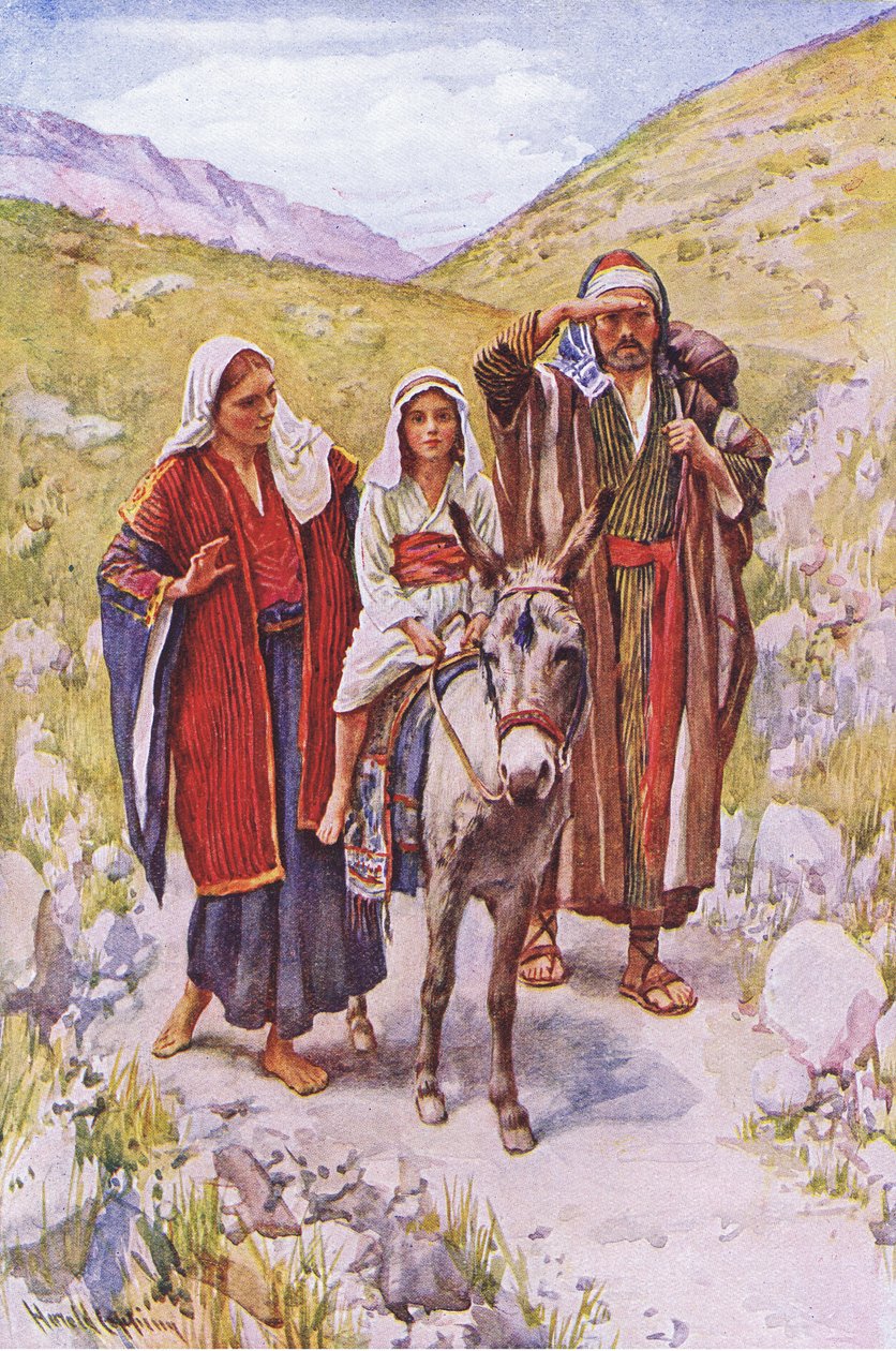 Návrat z Egypta, ilustrace z Harold Copping Pictures: The Crown Series, c.1920 od Harold Copping