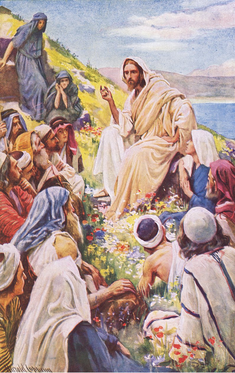 Kázání na hoře, ilustrace z Harold Copping Pictures: The Crown Series, c.1920 od Harold Copping
