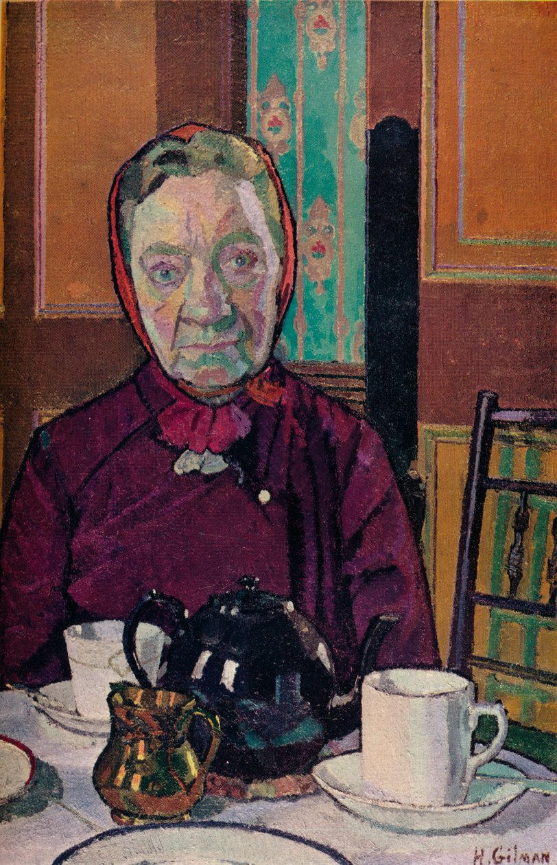 Paní Mounterová u snídaňového stolu, 1916-17 od Harold Gilman