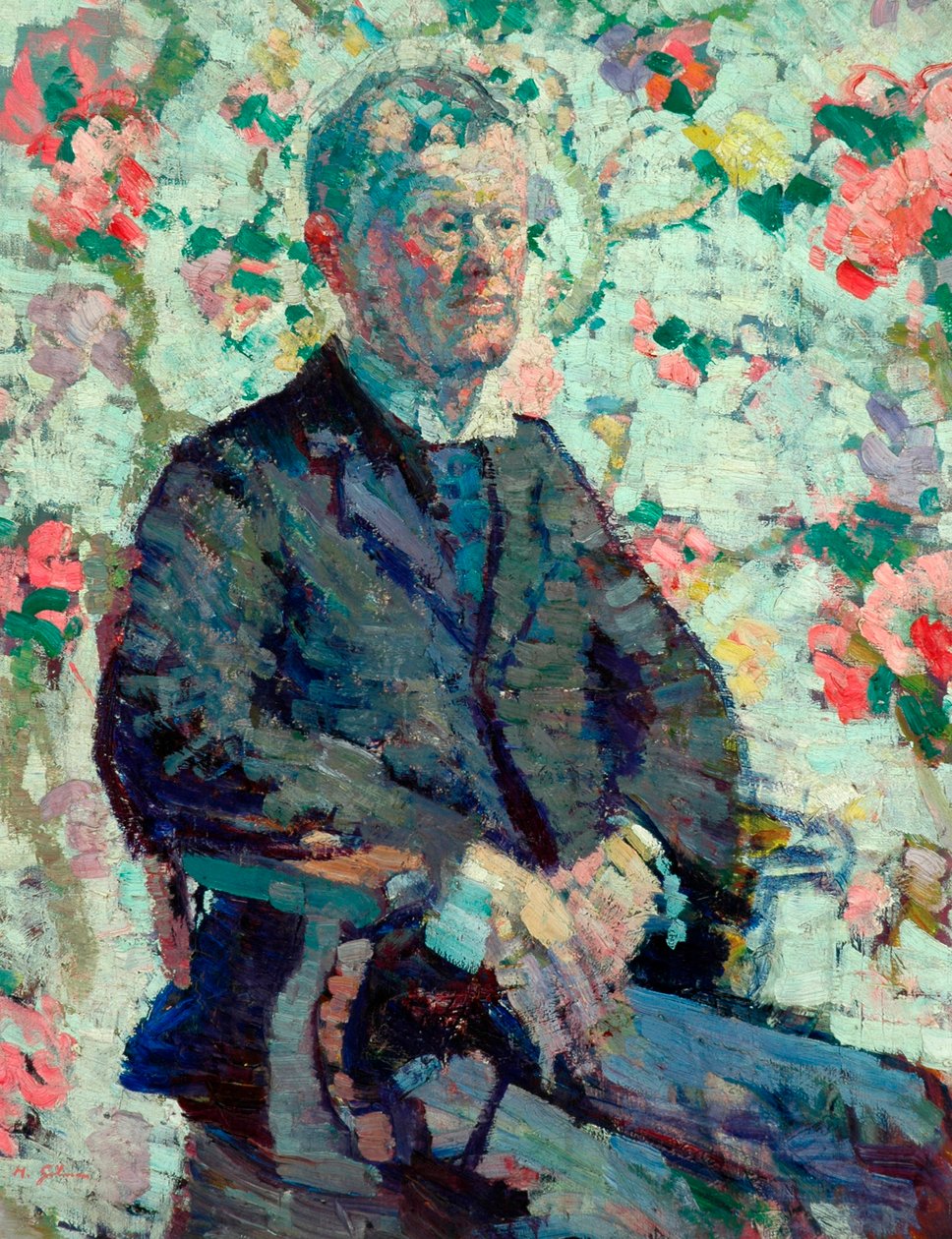 Portrét muže, asi 1912-14 (olej na plátně) od Harold Gilman