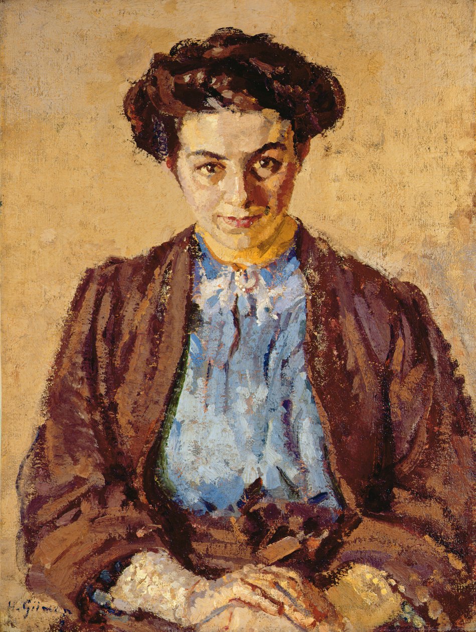 Modrá halenka, Portrét Elene Zompolides (1880-1958) (olej na plátně) od Harold Gilman