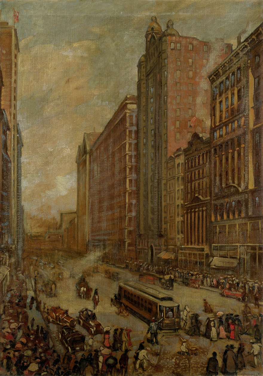 State Street, Chicago (olej na plátně) od Harold Harrington Betts