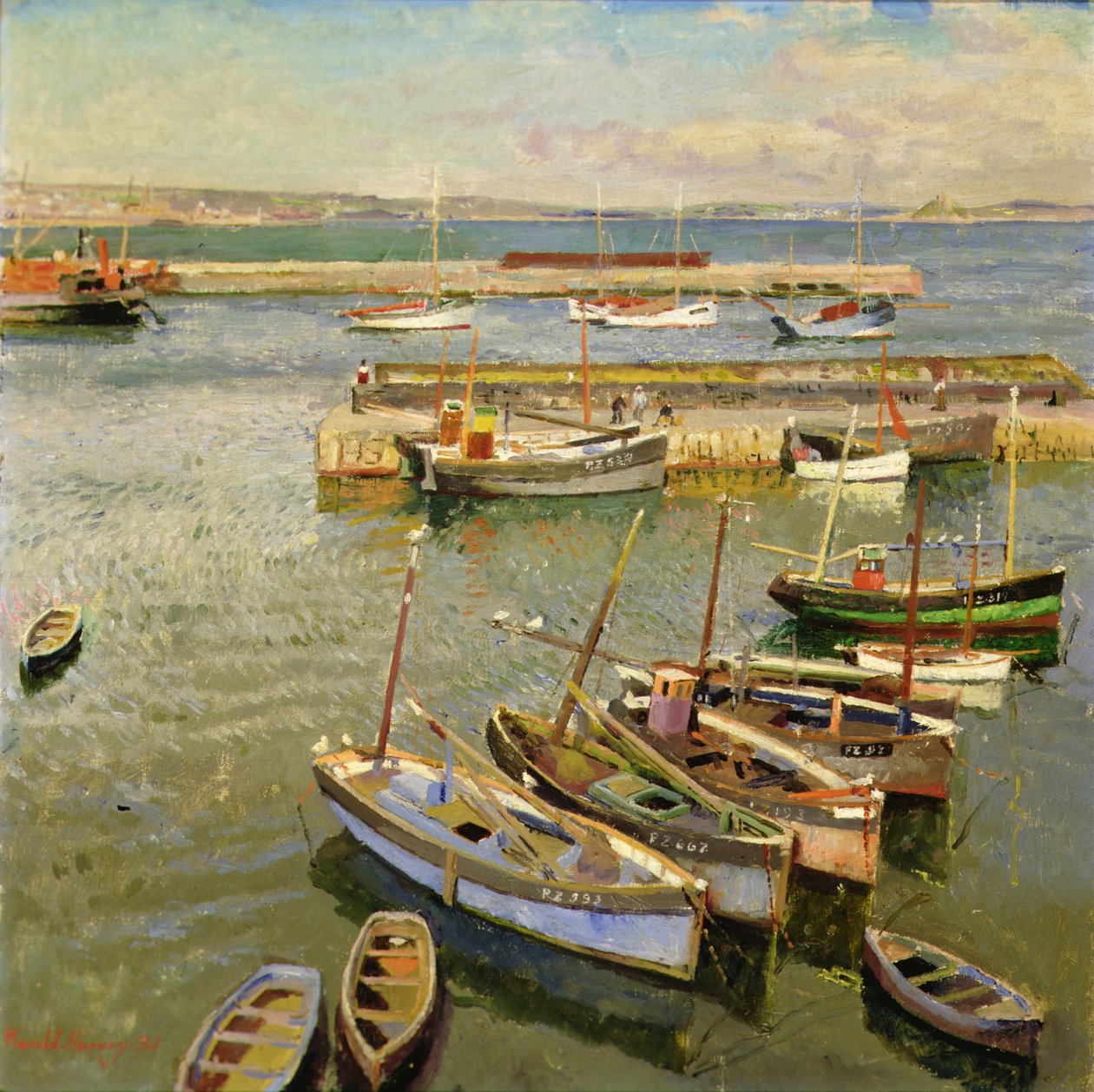 Lodě, přístav Newlyn od Harold Harvey