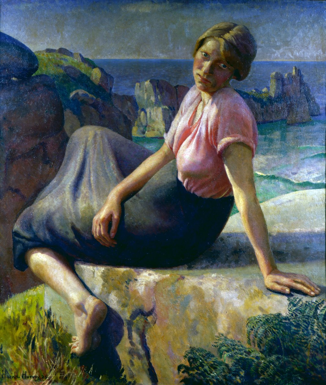 Dívka na útesu od Harold Harvey