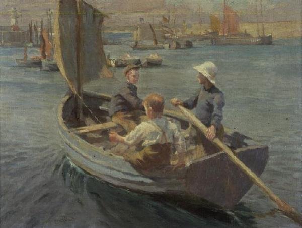 Plavba v přístavu Newlyn od Harold Harvey