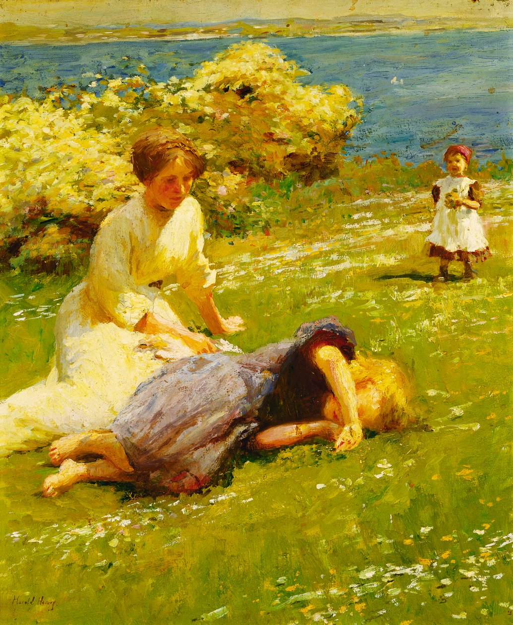 Mladé dívky na vrcholu útesu od Harold Harvey