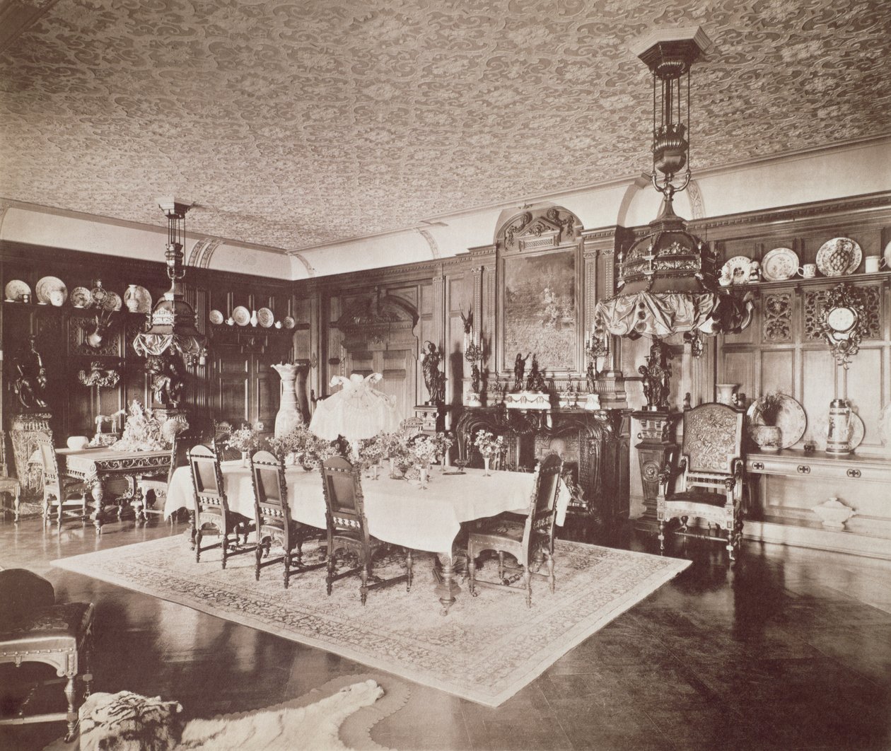 Jídelna, Wickham Hall, Kent, 1897 od Harold Palmer