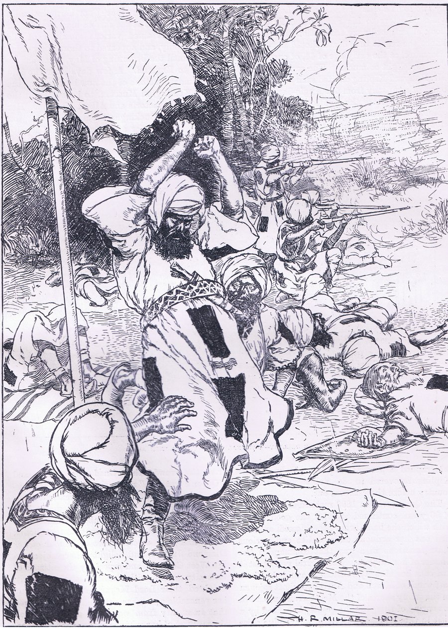 Smrt Khalify, ilustrace z Cassells History of England, 1900s od Harold Robert Millar