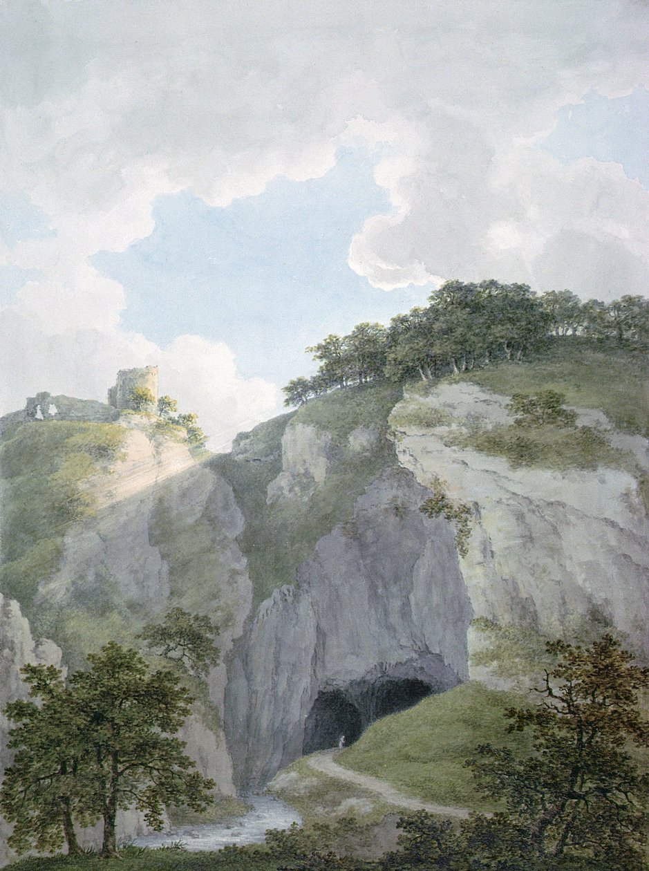 Pohled na hrad a jeskyně v Castleton, Derbyshire od Harriet Lister