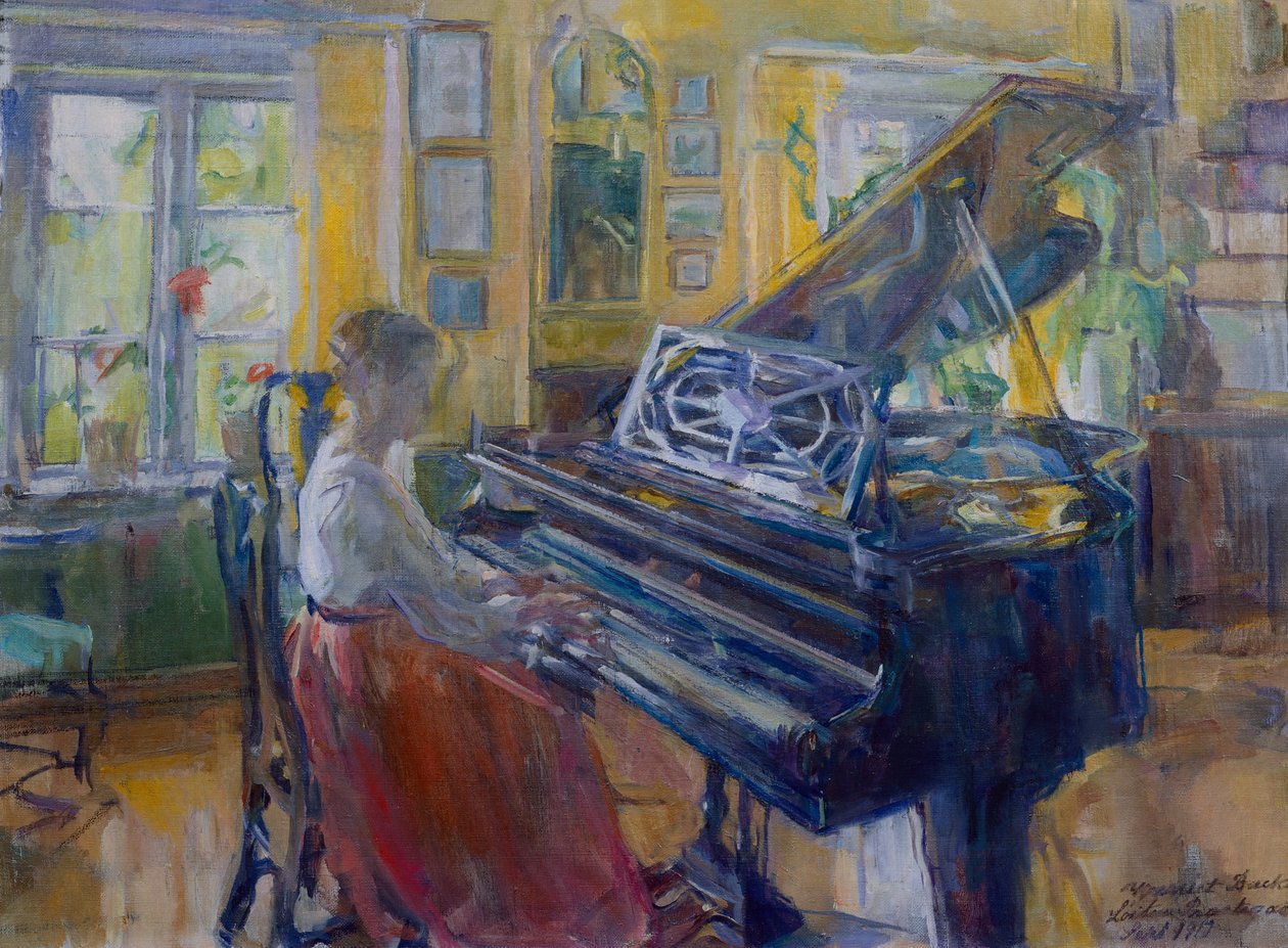 Hudba, interiér z fary Loiten od Harriet Backer