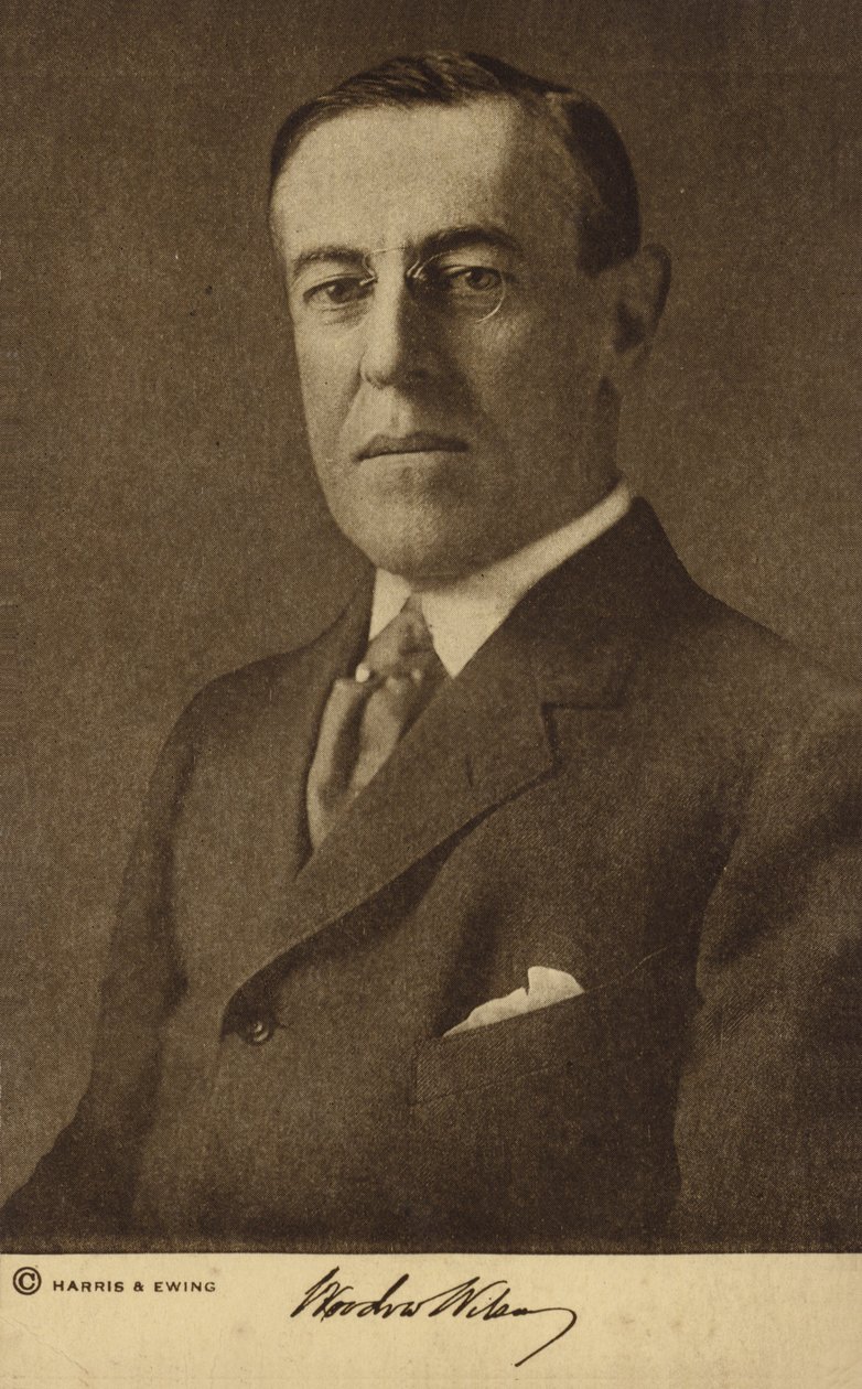 Woodrow Wilson (čb fotografie) od Harris & Ewing